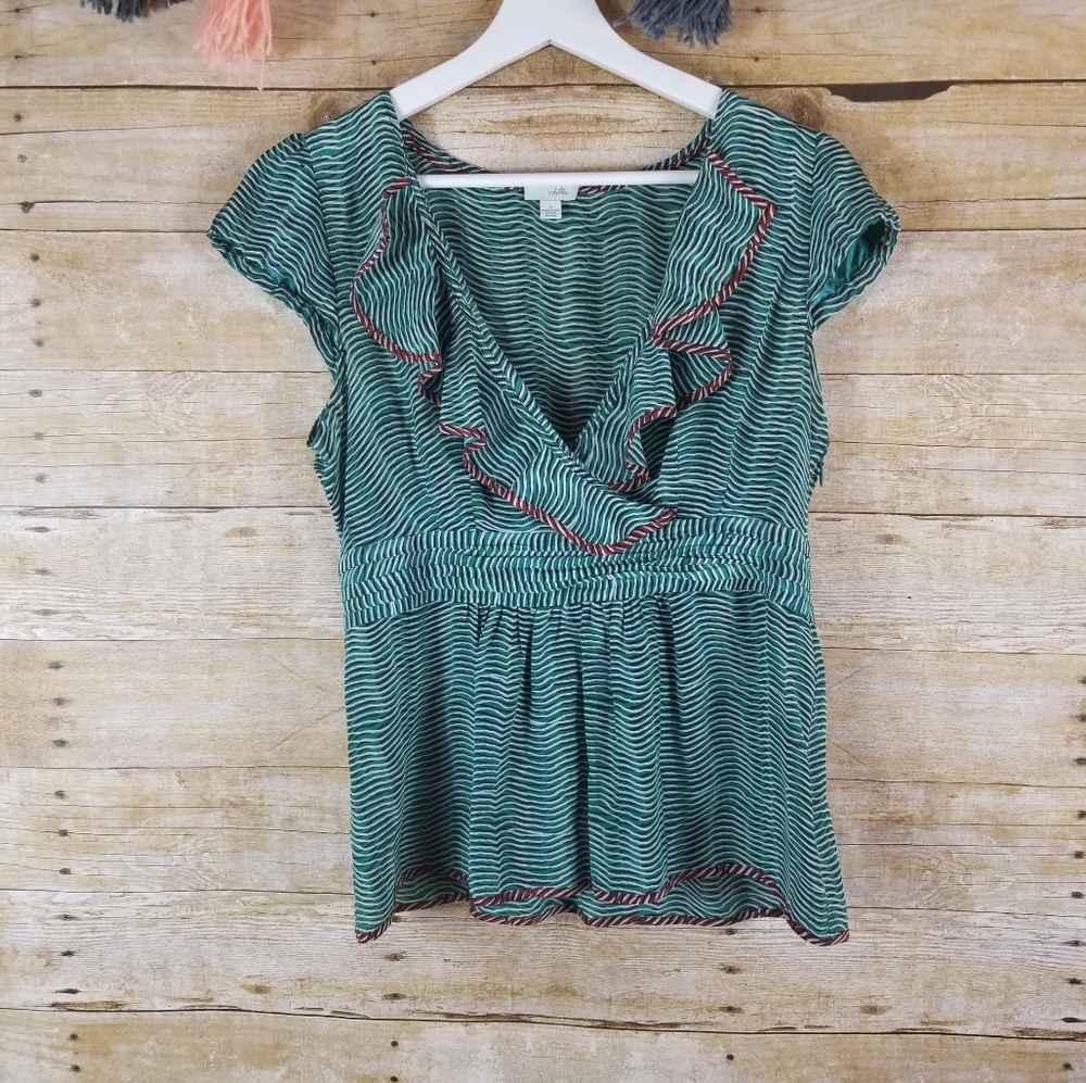 Anthropologie Odille Women's 100% Silk Blouse Top